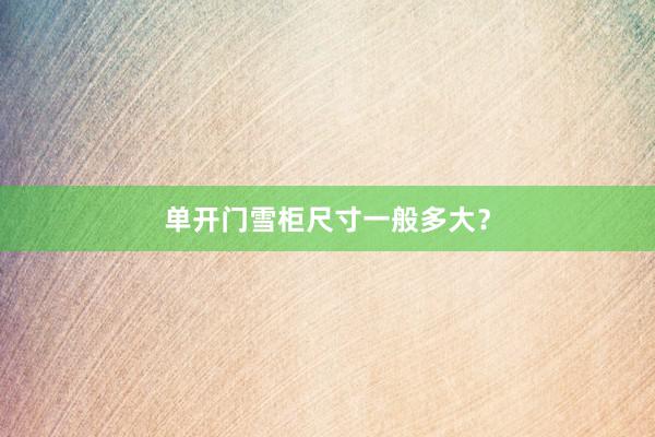 单开门雪柜尺寸一般多大？